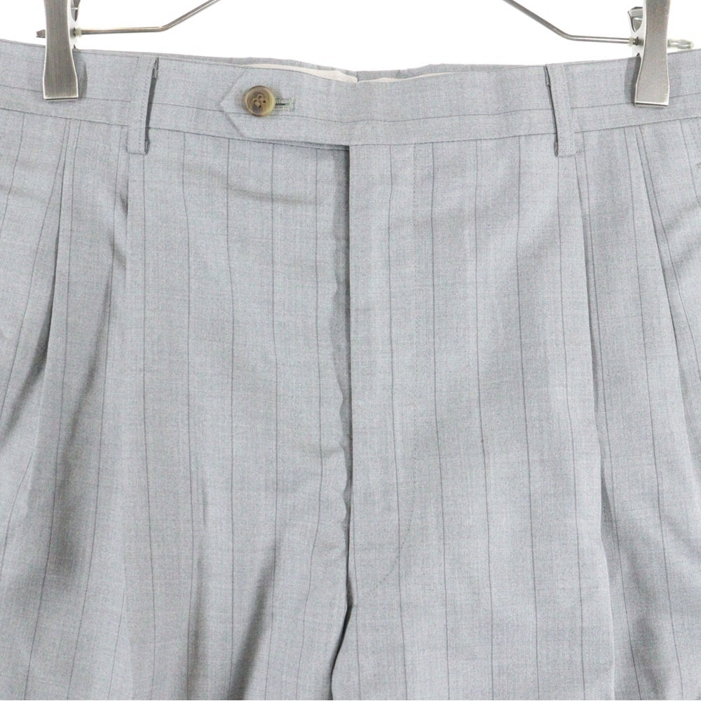 Christian Dior MONSIEUR(クリスチャンディオールムッシュ) ストライプ シルク スラックスパンツ グレー