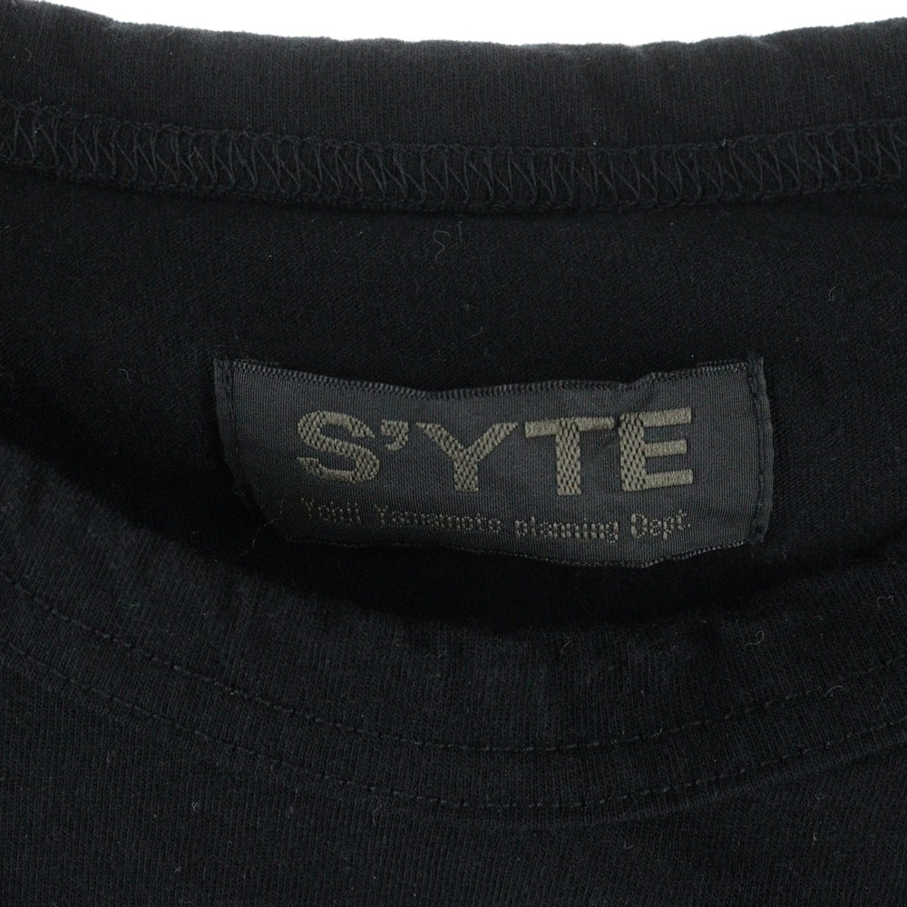 s'yte(サイト) 25SS TRIPLE LAYERED トリプル レイヤード クルーネック 半袖Tシャツ カットソー ブラック UT-T19-806
