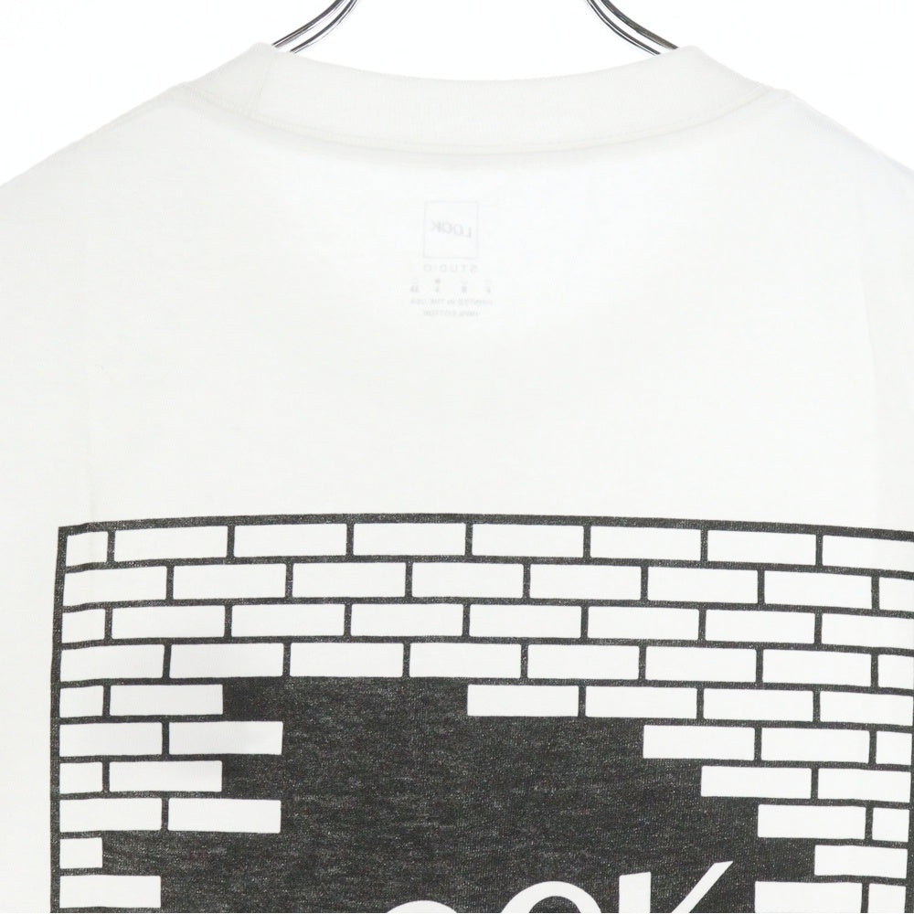 LQQK STUDIO(ルックスタジオ) BRICK LOGO S/S TEE ブリック ロゴ クルーネック 半袖Tシャツ カットソー ホワイト