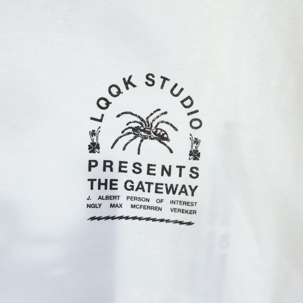 LQQK STUDIO(ルックスタジオ) 2016 LQQK STUDIO PRESENTS THE GATEWAY S/S TEE 東京イベント限定 スパイダープリント クルーネック 半袖Tシャツカットソー ホワイト