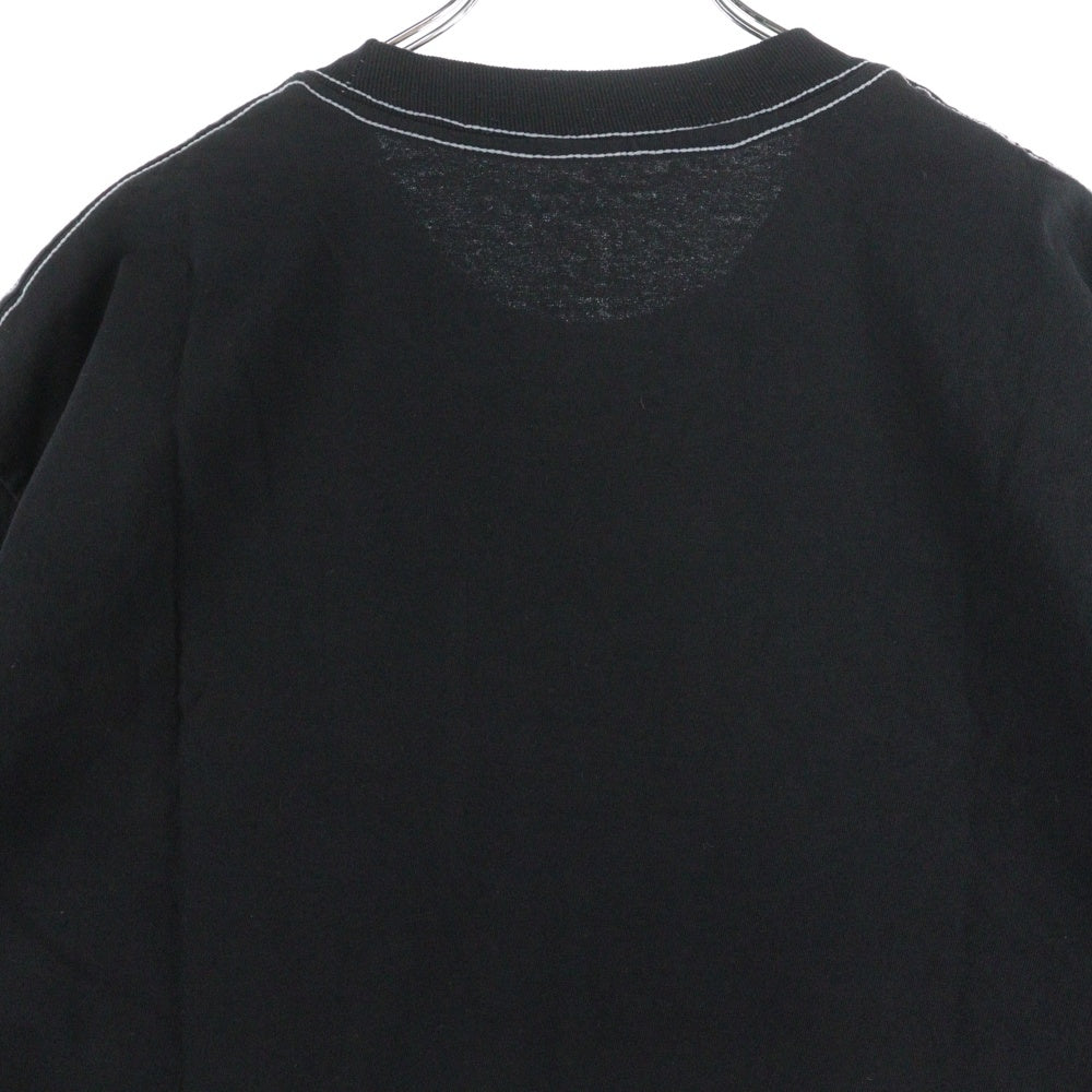 LQQK STUDIO(ルックスタジオ) COTTON S/S TEE フロントロゴ クルーネック 半袖 Tシャツ カットソー ブラック