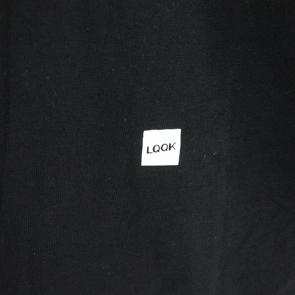 LQQK STUDIO(ルックスタジオ) COTTON S/S TEE フロントロゴ クルーネック 半袖 Tシャツ カットソー ブラック