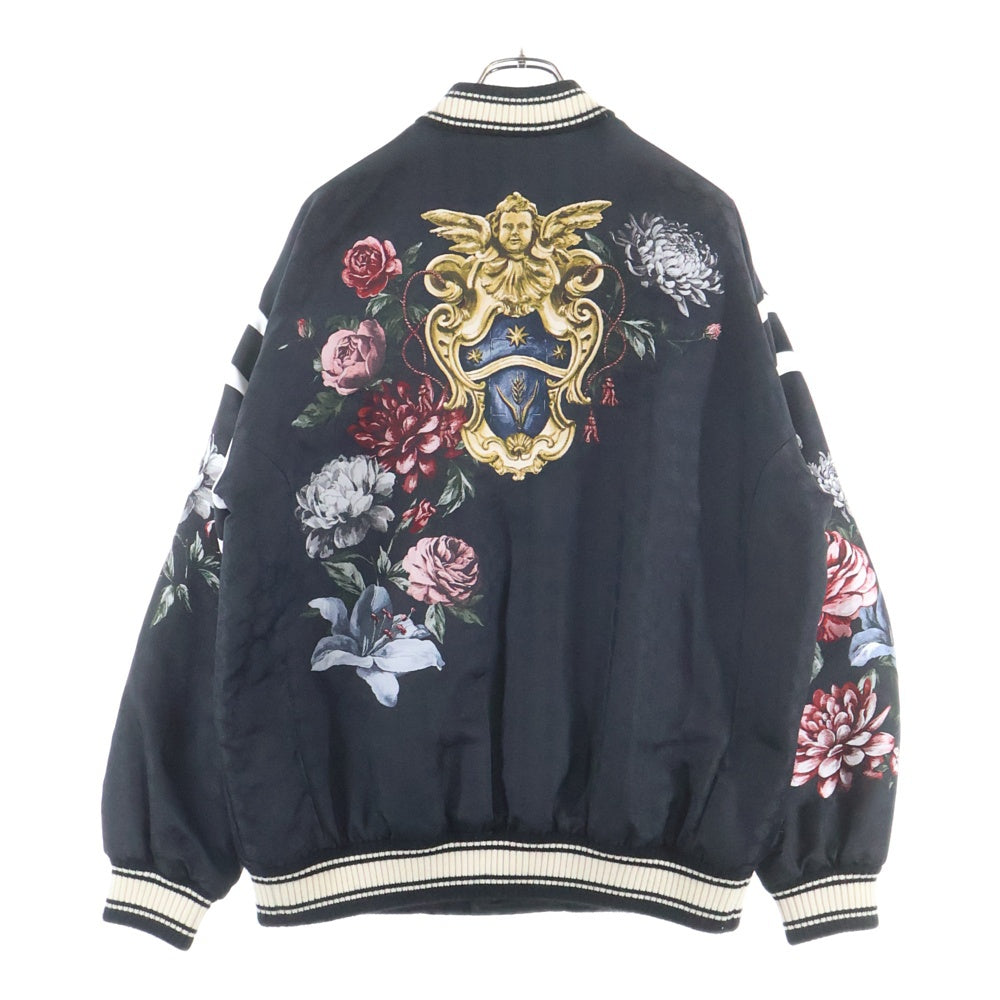 DOLCE & GABBANA(ドルチェアンドガッバーナ) 19AW Angel Crown Bomber Jacket エンジェル クラウン プリント 裏地キルティング ボンバージャケット バーシティジャケット ブラック G9MP8T HPM9L