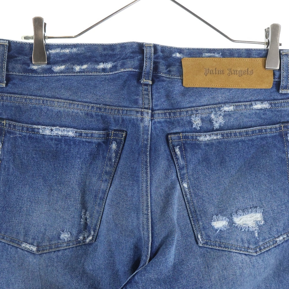 Palm Angels(パームエンジェルス) 22AW Flame Print Regular Jeans フレイムプリント レギュラー デニムパンツ ジーンズ インディゴ PMYA012F22DEN007