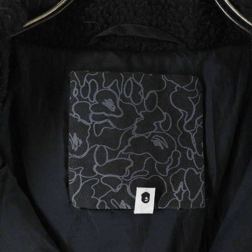A BATHING APE(アベイシングエイプ) ジャガードカモ 総柄 ナイロン ダウンジャケット ブラック