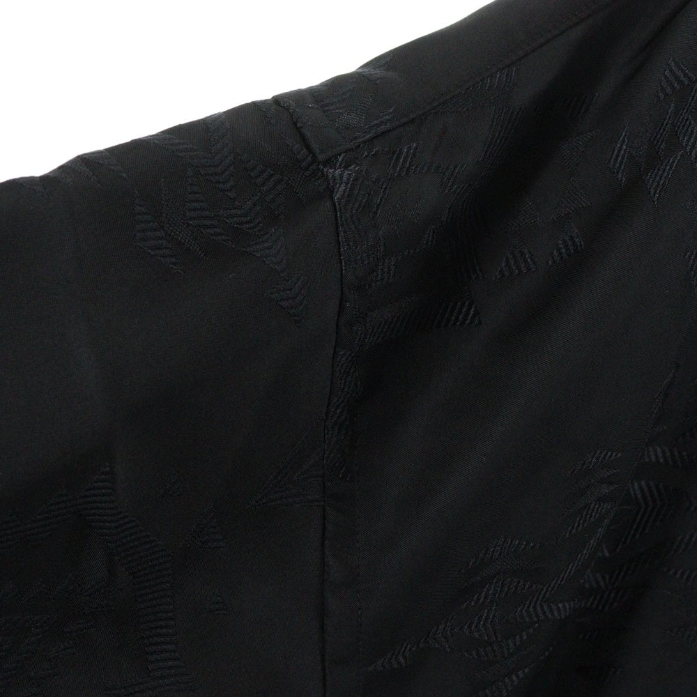 PENDLETON(ペンドルトン) シヌック総柄 レーヨン 長袖ポロシャツ ブラック