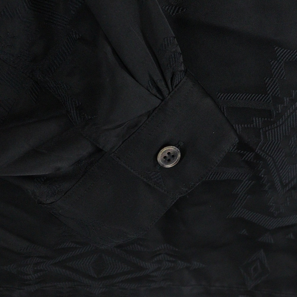 PENDLETON(ペンドルトン) シヌック総柄 レーヨン 長袖ポロシャツ ブラック