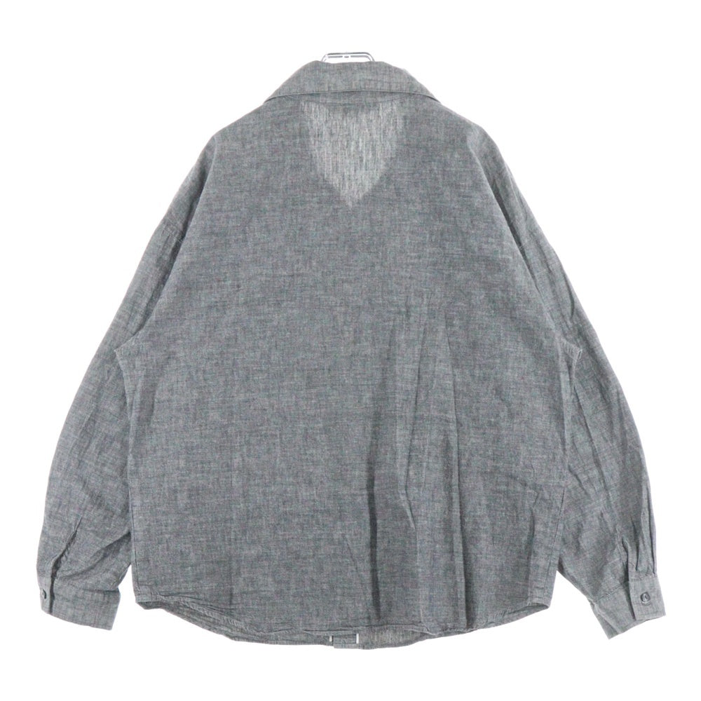 TENDERLOIN(テンダーロイン) ハイネック シャンブレーシャツ 長袖シャツ グレー