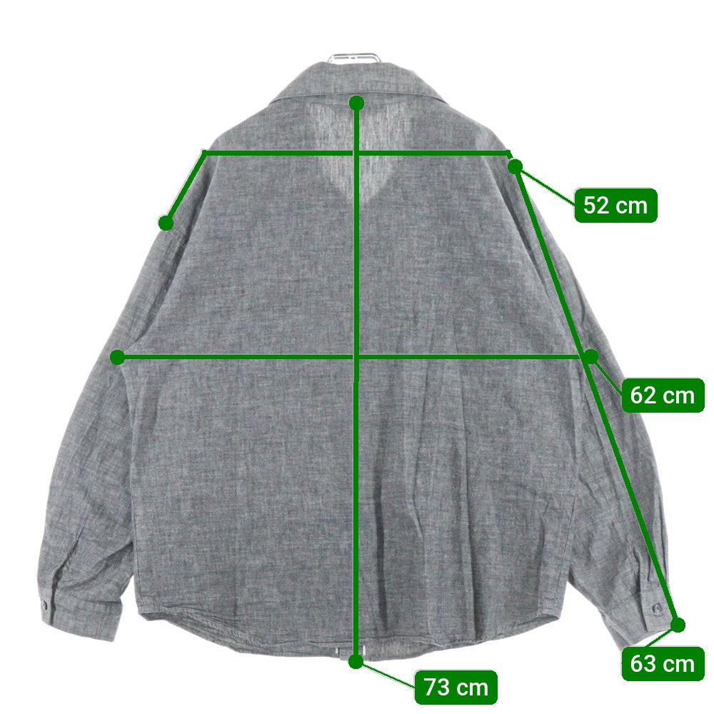 TENDERLOIN(テンダーロイン) ハイネック シャンブレーシャツ 長袖シャツ グレー