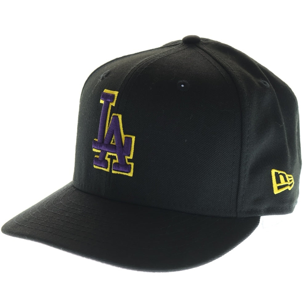 NEW ERA(ニューエラ) ロサンゼルス ドジャース 60周年記念 ロゴ刺繍 6パネルベースボールキャップ 帽子 ブラック