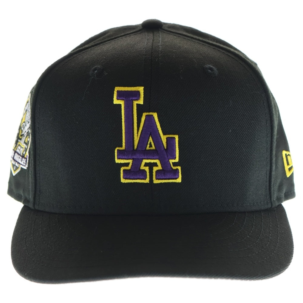 NEW ERA(ニューエラ) ロサンゼルス ドジャース 60周年記念 ロゴ刺繍 6パネルベースボールキャップ 帽子 ブラック