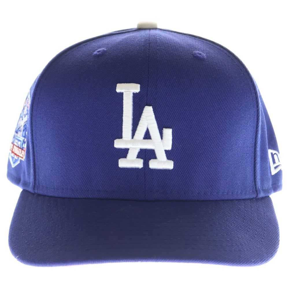 NEW ERA(ニューエラ) ロサンゼルス ドジャース 60周年記念 ロゴ刺繍 6パネルベースボールキャップ 帽子 ブルー