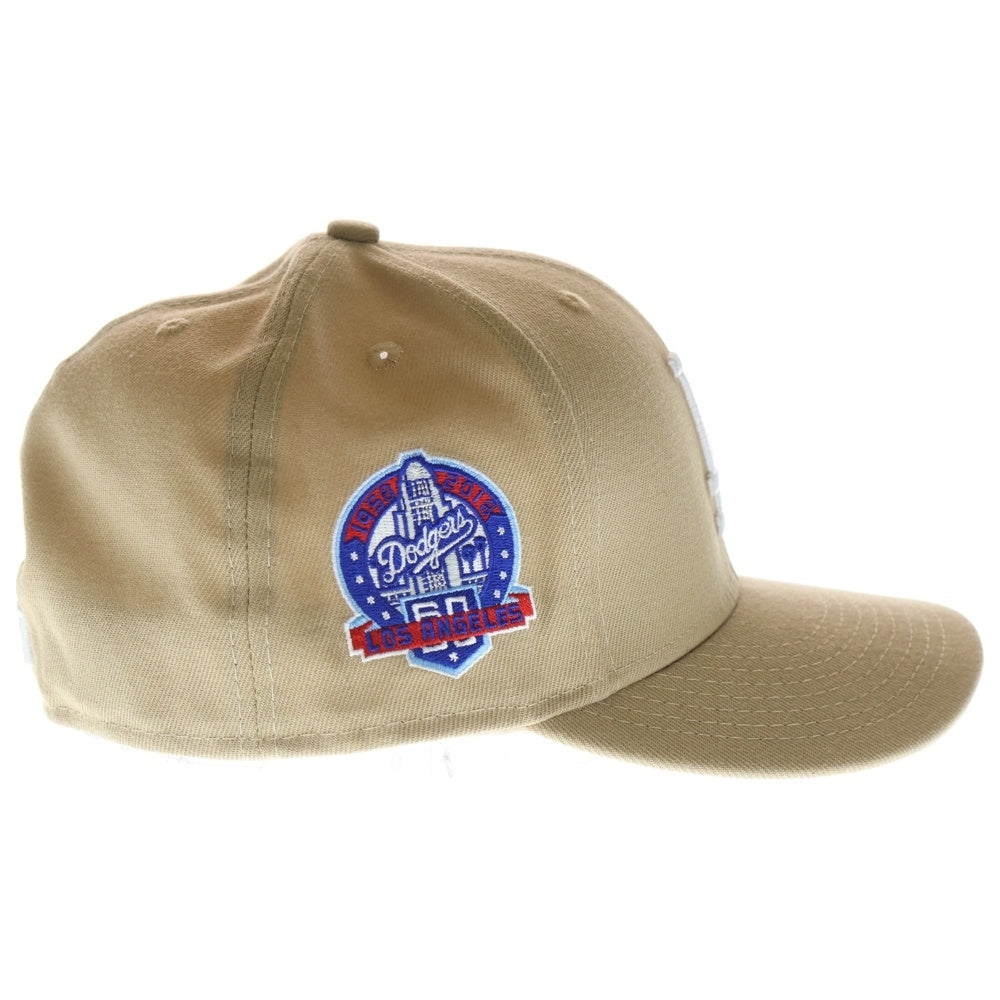NEW ERA(ニューエラ) ロサンゼルス ドジャース 60周年記念 ロゴ刺繍 6パネルベースボールキャップ 帽子 ベージュ
