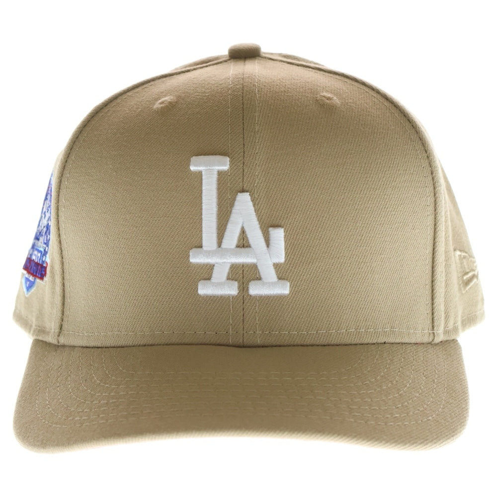 NEW ERA(ニューエラ) ロサンゼルス ドジャース 60周年記念 ロゴ刺繍 6パネルベースボールキャップ 帽子 ベージュ