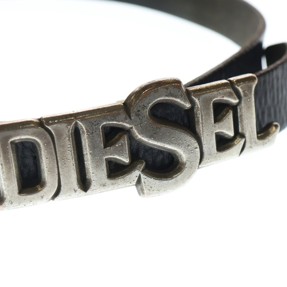 DIESEL(ディーゼル) ロゴバックルベルト レザー ブラック