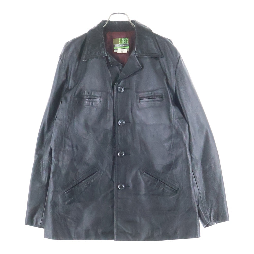 DIESEL(ディーゼル) 90s レザーカーコート ジャケット ブラック