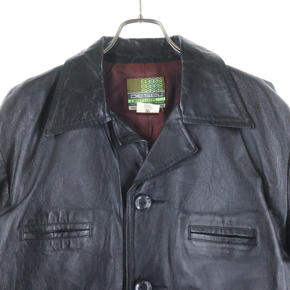 DIESEL(ディーゼル) 90s レザーカーコート ジャケット ブラック