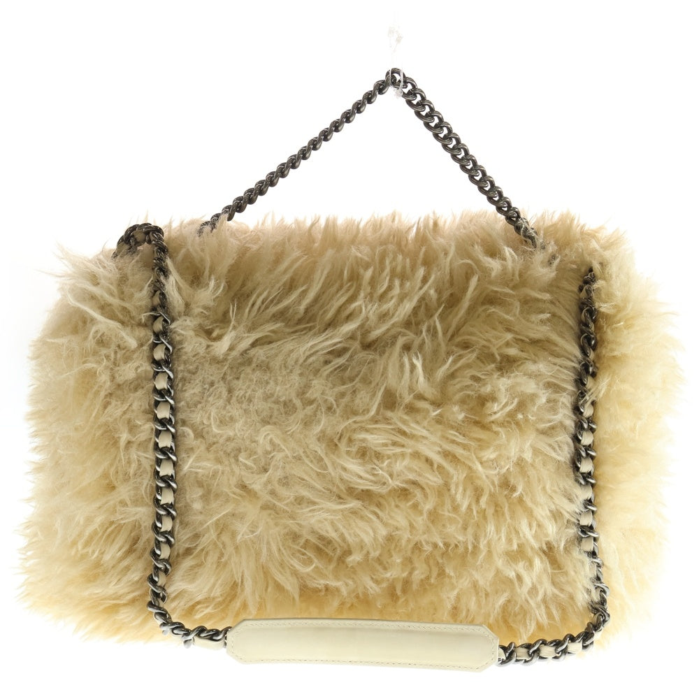 READY MADE(レディメイド) FUR BIG CHAIN BAG ビッグチェーン ファー ハンド ショルダーバッグ ベージュ レディース
