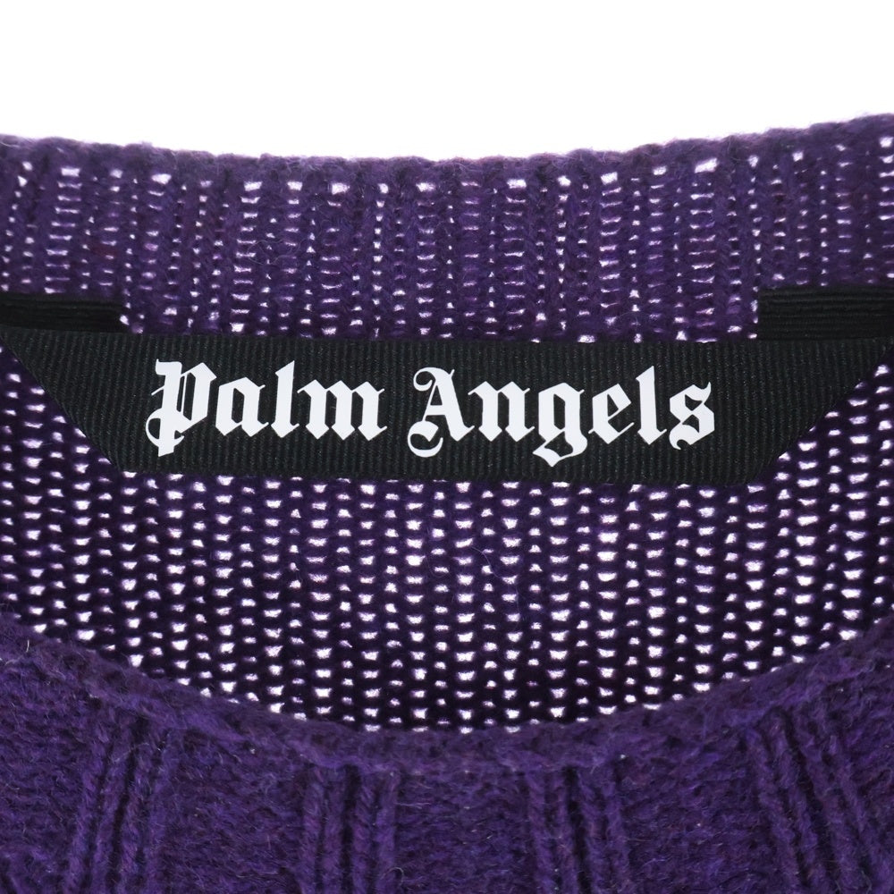 Palm Angels(パームエンジェルス) 20AW バックロゴラムウールニットセーター パープル PMHE027F20KNI001