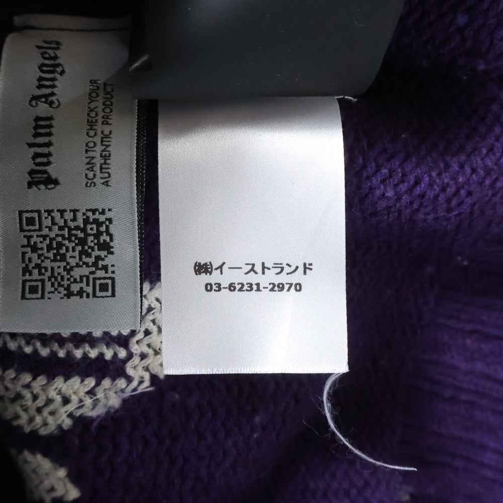 Palm Angels(パームエンジェルス) 20AW バックロゴラムウールニットセーター パープル PMHE027F20KNI001