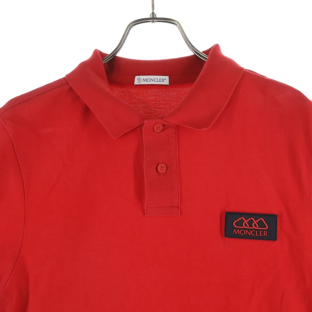 MONCLER(モンクレール) MAGLIA POLO MANICA CORTA サイドライン ロゴラバー 半袖 カットソー ポロシャツ レッド E10918321800 84556