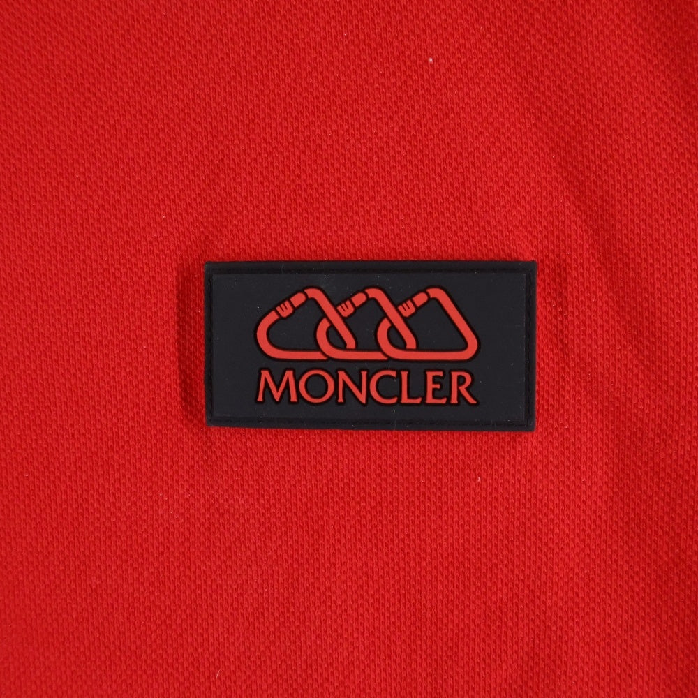 MONCLER(モンクレール) MAGLIA POLO MANICA CORTA サイドライン ロゴラバー 半袖 カットソー ポロシャツ レッド E10918321800 84556