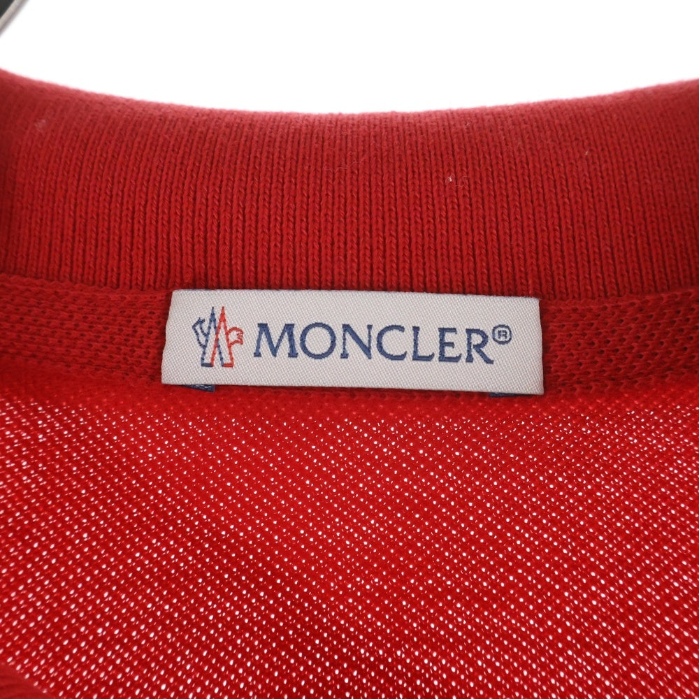 MONCLER(モンクレール) MAGLIA POLO MANICA CORTA サイドライン ロゴラバー 半袖 カットソー ポロシャツ レッド E10918321800 84556