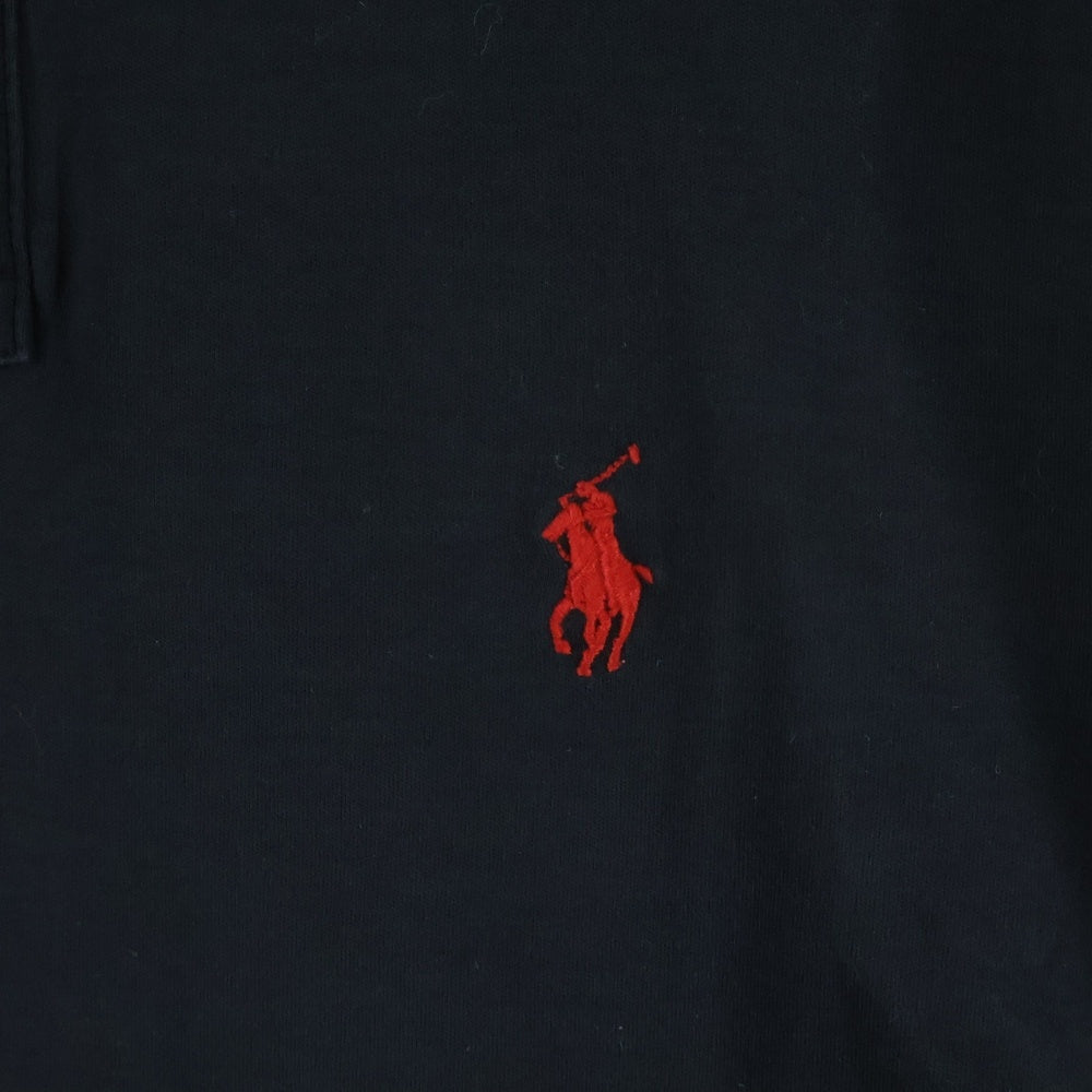 POLO RALPH LAUREN(ポロラルフローレン) CUSTOM SLIM FIT 胸ロゴ刺繍 ストレッチ 半袖コットンポロシャツ ブラック