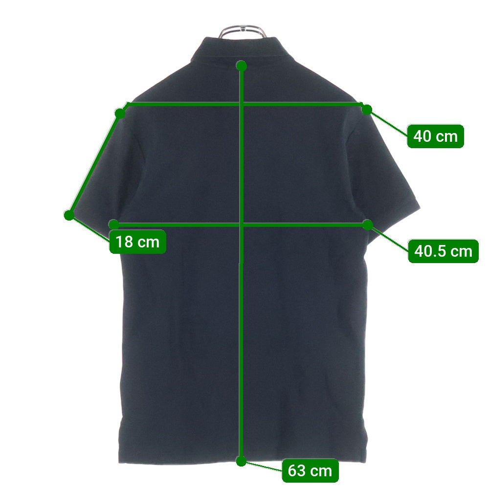 POLO RALPH LAUREN(ポロラルフローレン) CUSTOM SLIM FIT 胸ロゴ刺繍 ストレッチ 半袖コットンポロシャツ ブラック