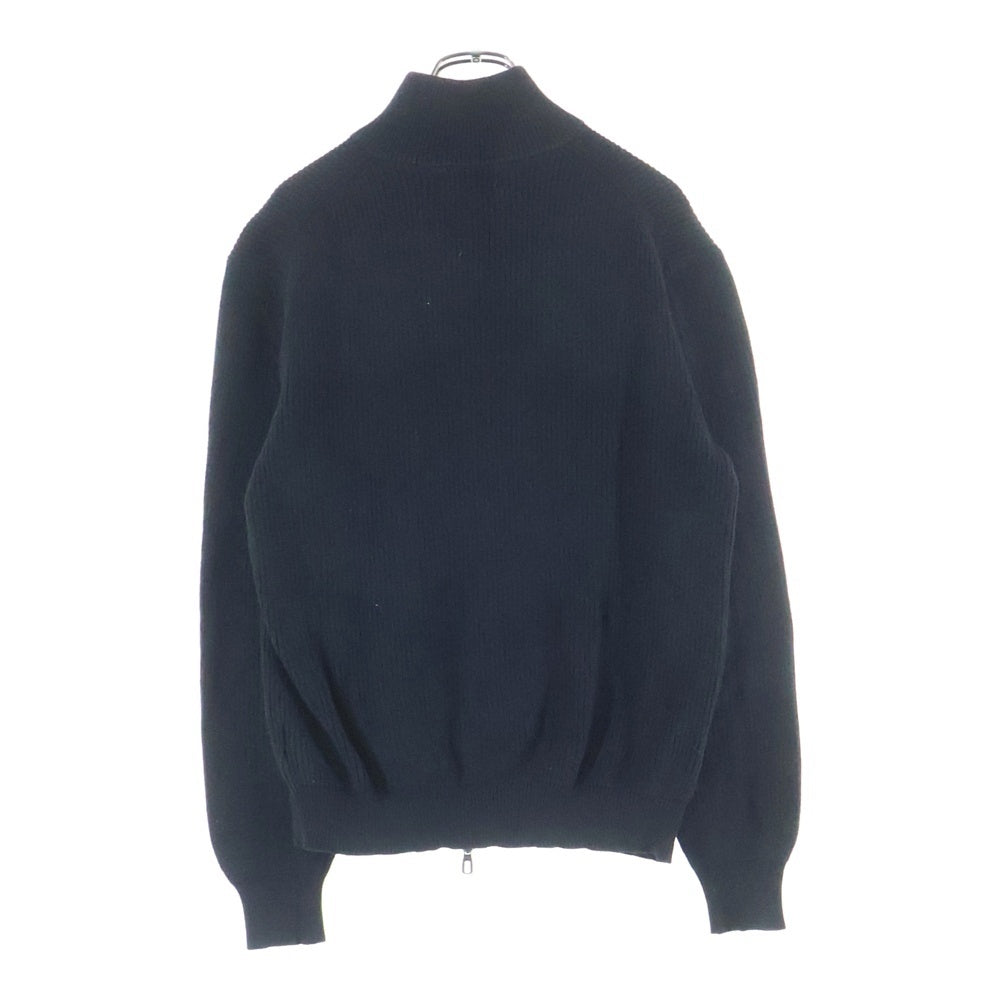 POLO RALPH LAUREN(ポロラルフローレン) ダブルジップアップ 胸ロゴ刺繍 ドライバーズ ニット ブラック