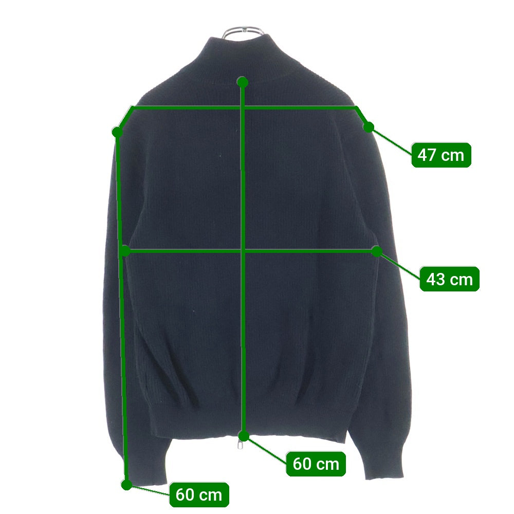 POLO RALPH LAUREN(ポロラルフローレン) ダブルジップアップ 胸ロゴ刺繍 ドライバーズ ニット ブラック