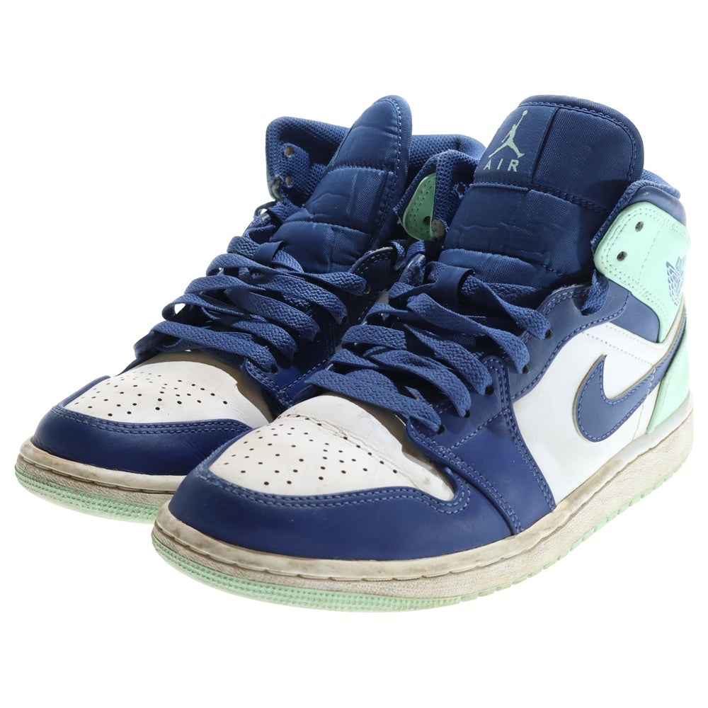NIKE(ナイキ) AIR JORDAN 1 MID BLUE MINT エアジョーダン 1 ブルーミント ミッドカットスニーカー ホワイト/ブルー US7.5/25.5cm 554724-413