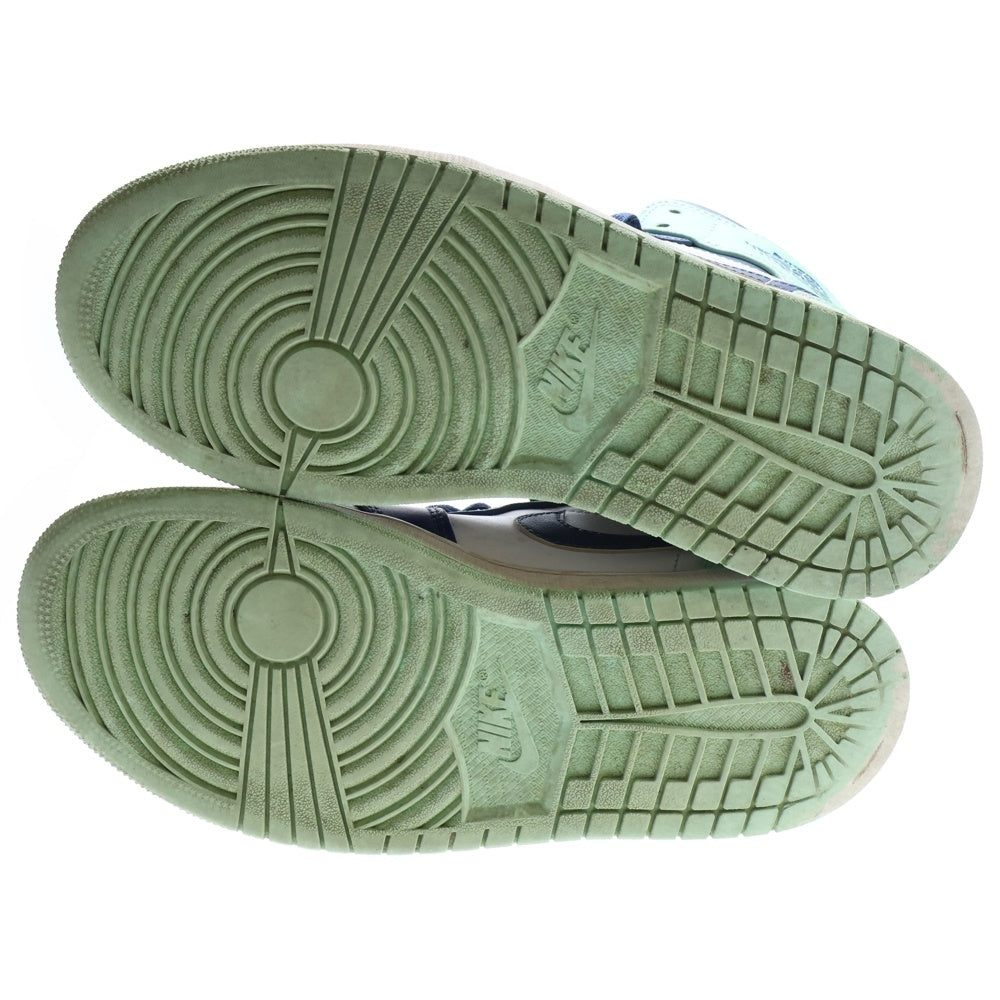 NIKE(ナイキ) AIR JORDAN 1 MID BLUE MINT エアジョーダン 1 ブルーミント ミッドカットスニーカー ホワイト/ブルー US7.5/25.5cm 554724-413