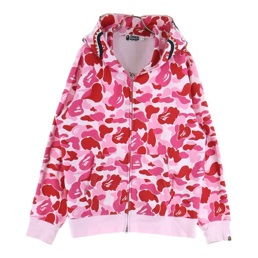 A BATHING APE(アベイシングエイプ) Camo Crystal Stone Shark Full Zip Hoodie カモ クリスタル ストーン シャークフルジップ フーデイー ピンク 001ZPL301008M