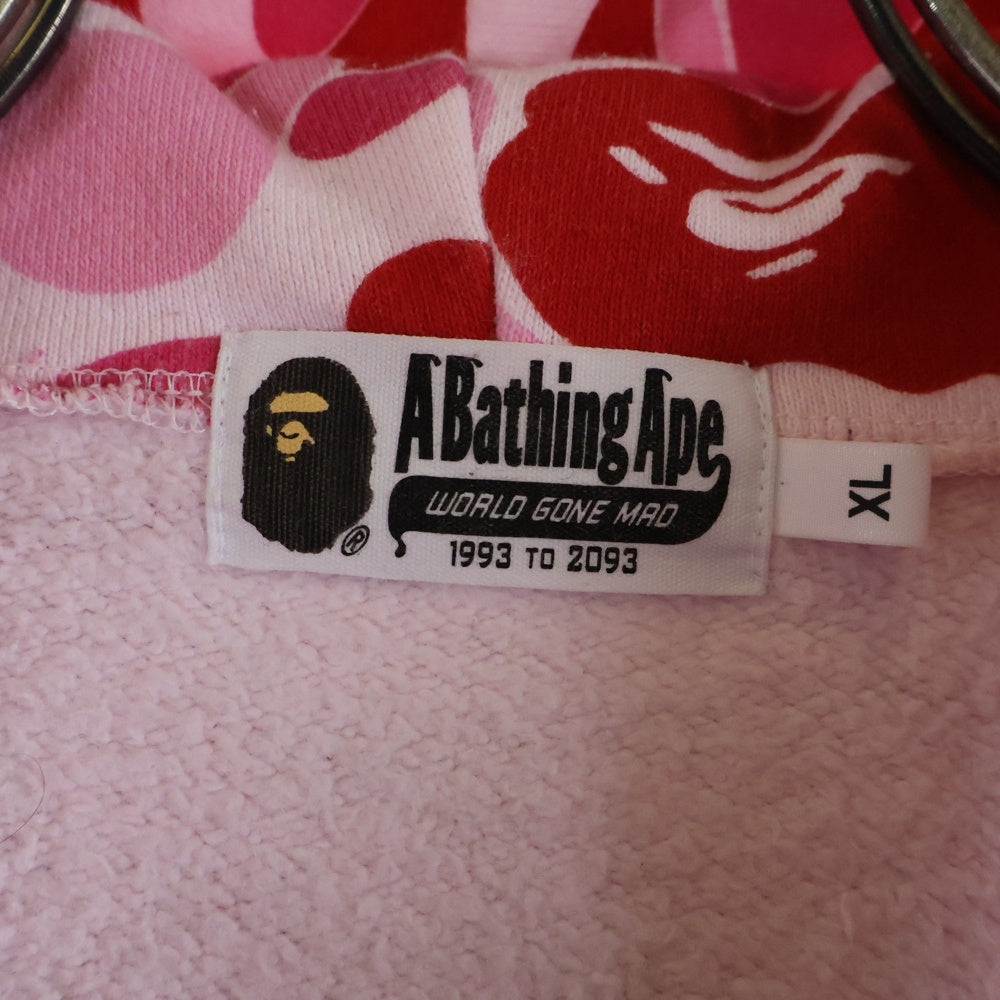 A BATHING APE(アベイシングエイプ) Camo Crystal Stone Shark Full Zip Hoodie カモ クリスタル ストーン シャークフルジップ フーデイー ピンク 001ZPL301008M