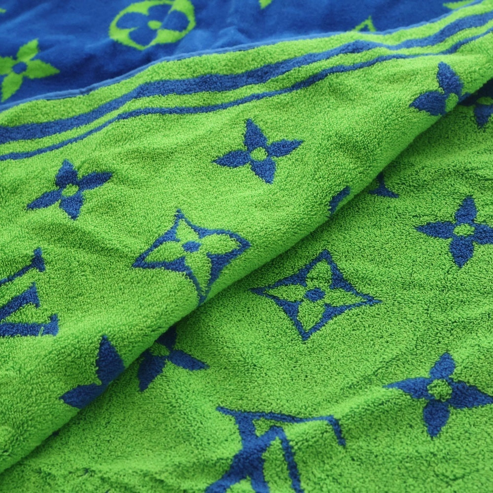 LOUIS VUITTON(ルイヴィトン) ドラドゥバン モノグラム コットン ビーチタオル ノベルティ ブルー/グリーン BS1220 R96092