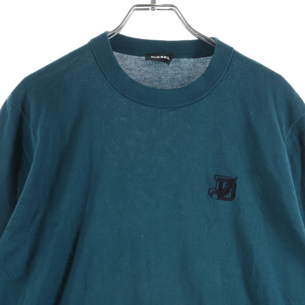 DIESEL(ディーゼル) フロントロゴ刺繍 長袖ニットTシャツ グリーン