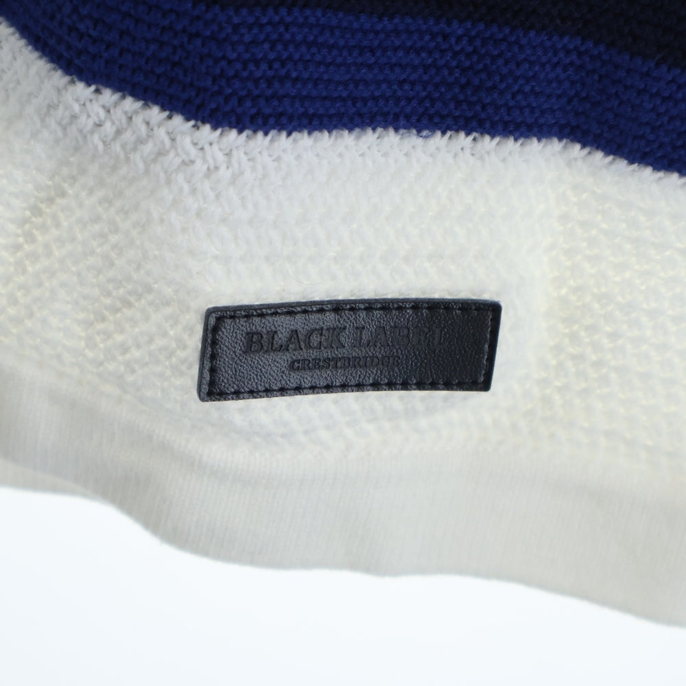 BLACK LABEL CRESTBRIDGE(ブラックレーベルクレストブリッジ) ボーダーニット 半袖シャツカットソー ホワイト 51N02-801-02