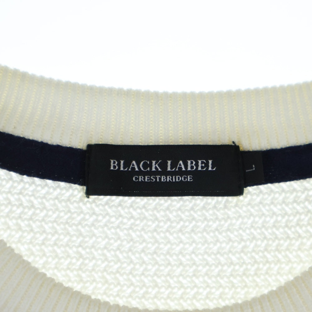 BLACK LABEL CRESTBRIDGE(ブラックレーベルクレストブリッジ) ボーダーニット 半袖シャツカットソー ホワイト 51N02-801-02
