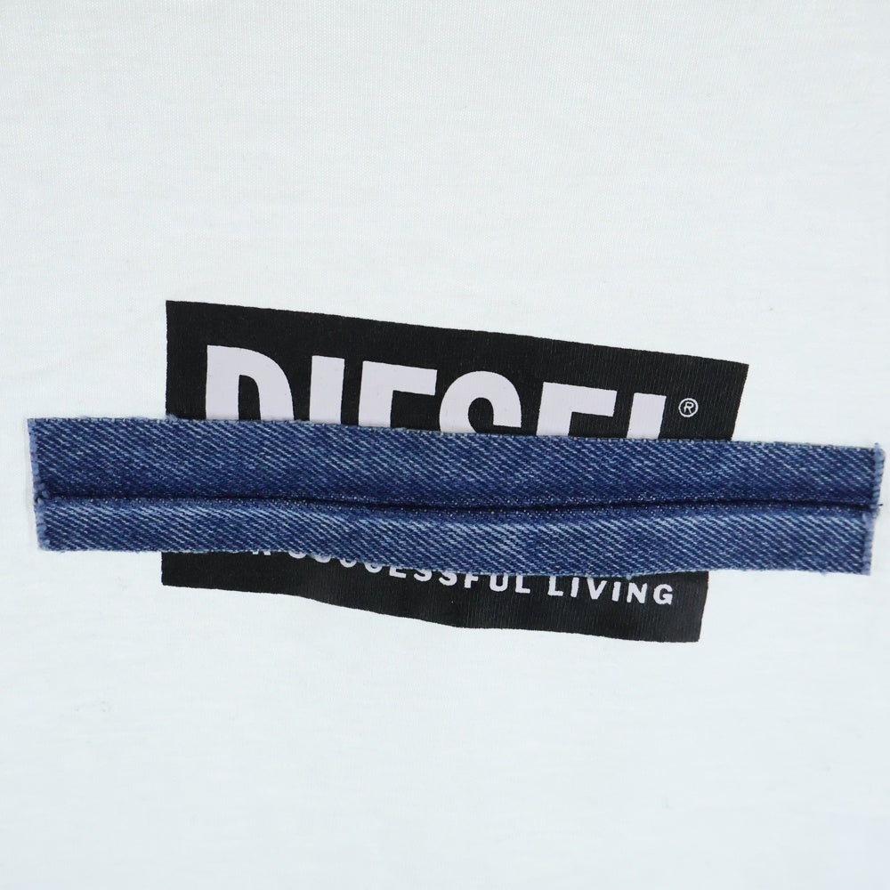 DIESEL(ディーゼル) フロントロゴプリント 長袖Tシャツ ホワイト A01038