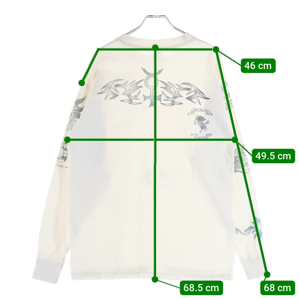 VINTAGE(ヴィンテージ) 90s DENNIS RODMAN TATTOO L/S TEE デニス ロッドマン タトゥー プリント クルーネック ロングスリーブ 長袖Tシャツ カットソー ホワイト