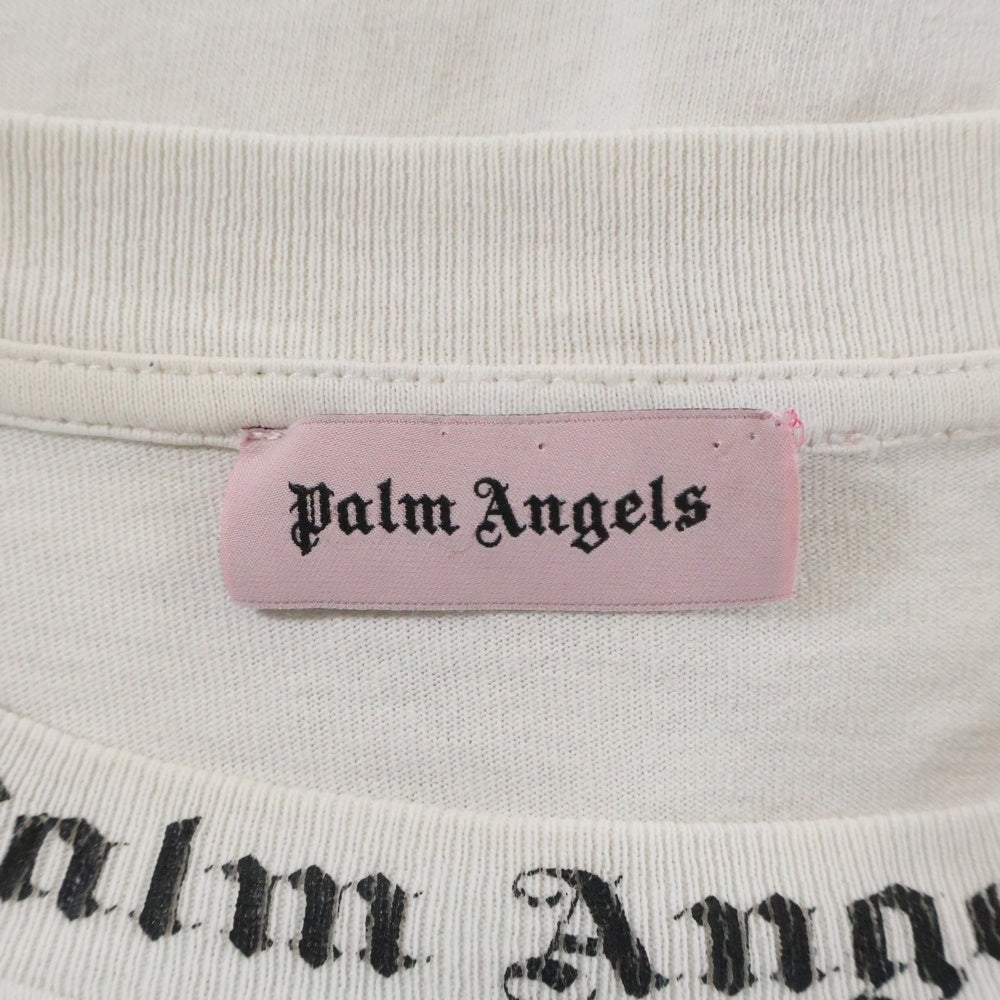 Palm Angels(パームエンジェルス) CLASSIC LOGO OVER TEE クラシックロゴプリント Tシャツ ホワイト PMAB001S19413007
