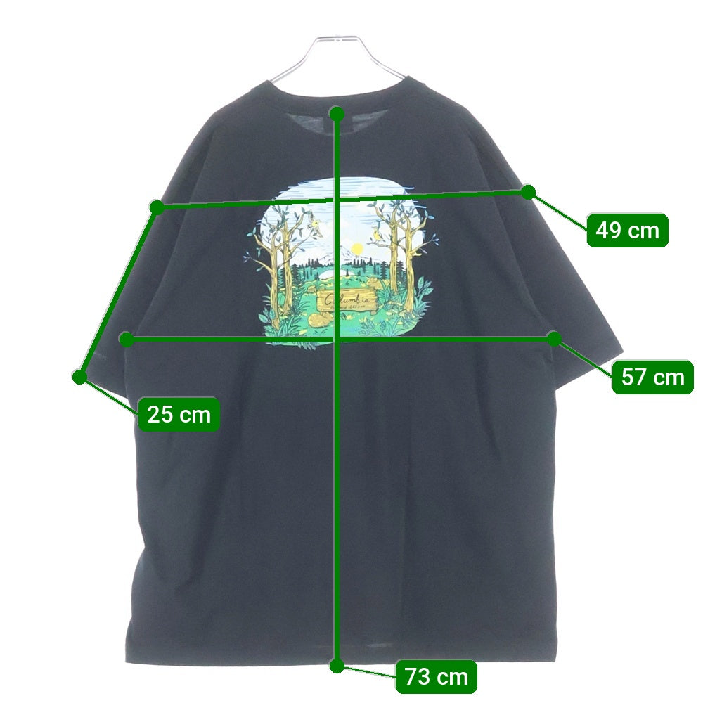Columbia(コロンビア) バック ネイチャー プリント クルーネック半袖Tシャツ カットソー ブラック