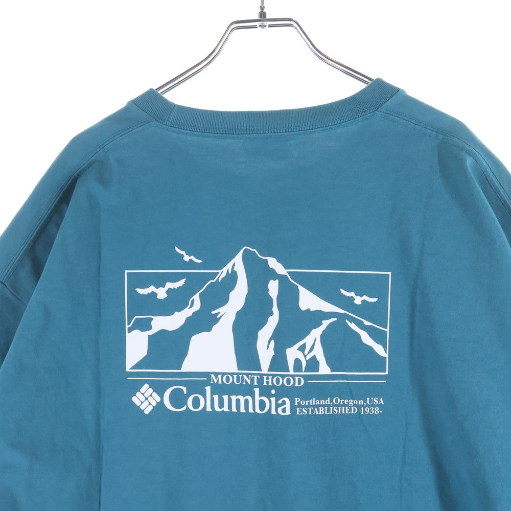 Columbia(コロンビア) バックマウンテン ロゴプリント クルーネック半袖Tシャツ カットソー グリーン