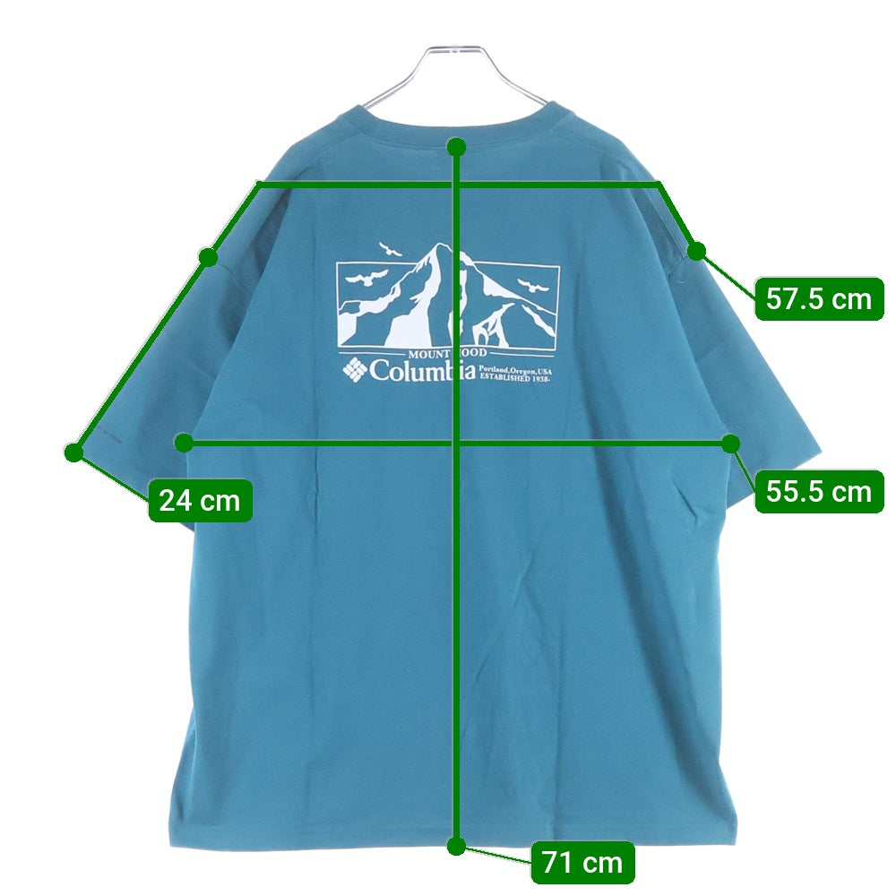 Columbia(コロンビア) バックマウンテン ロゴプリント クルーネック半袖Tシャツ カットソー グリーン