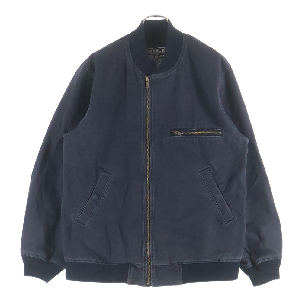 HYSTERIC GLAMOUR(ヒステリックグラマー) ロゴプリント リブ ブルゾン ジップアップジャケット ブラック 02251AB08