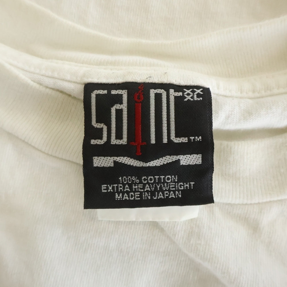 SAINT MICHAEL(セントマイケル) 24SS RIBON SAINT S/S Tee リボンセント クルーネック 半袖 Tシャツカットソー ホワイト SM-YS8-0000-012