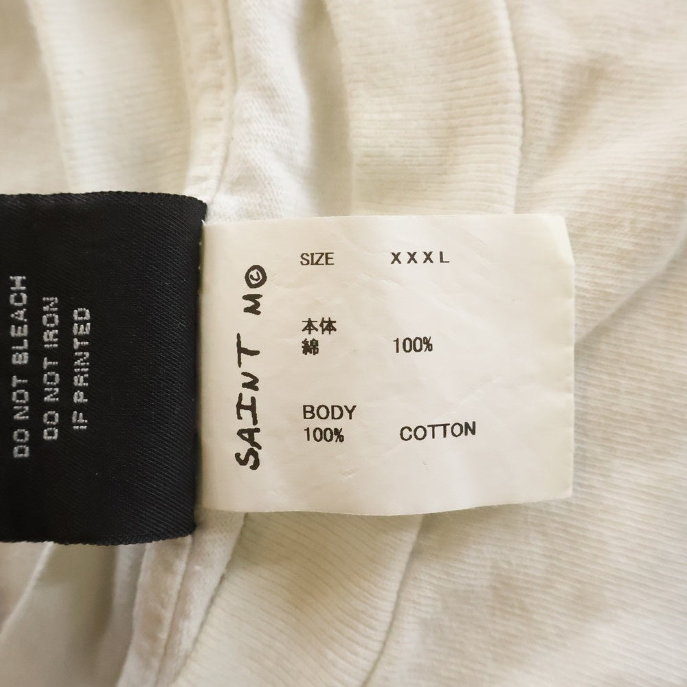 SAINT MICHAEL(セントマイケル) 24SS RIBON SAINT S/S Tee リボンセント クルーネック 半袖 Tシャツカットソー ホワイト SM-YS8-0000-012