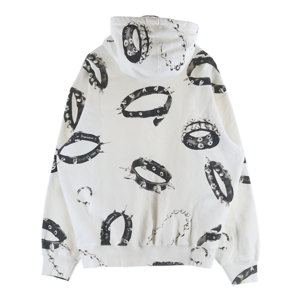 SUPREME(シュプリーム) 20AW Studded Collars Hooded Sweatshirt スタッズカラープリント フーデッド プルオーバーパーカー ホワイト
