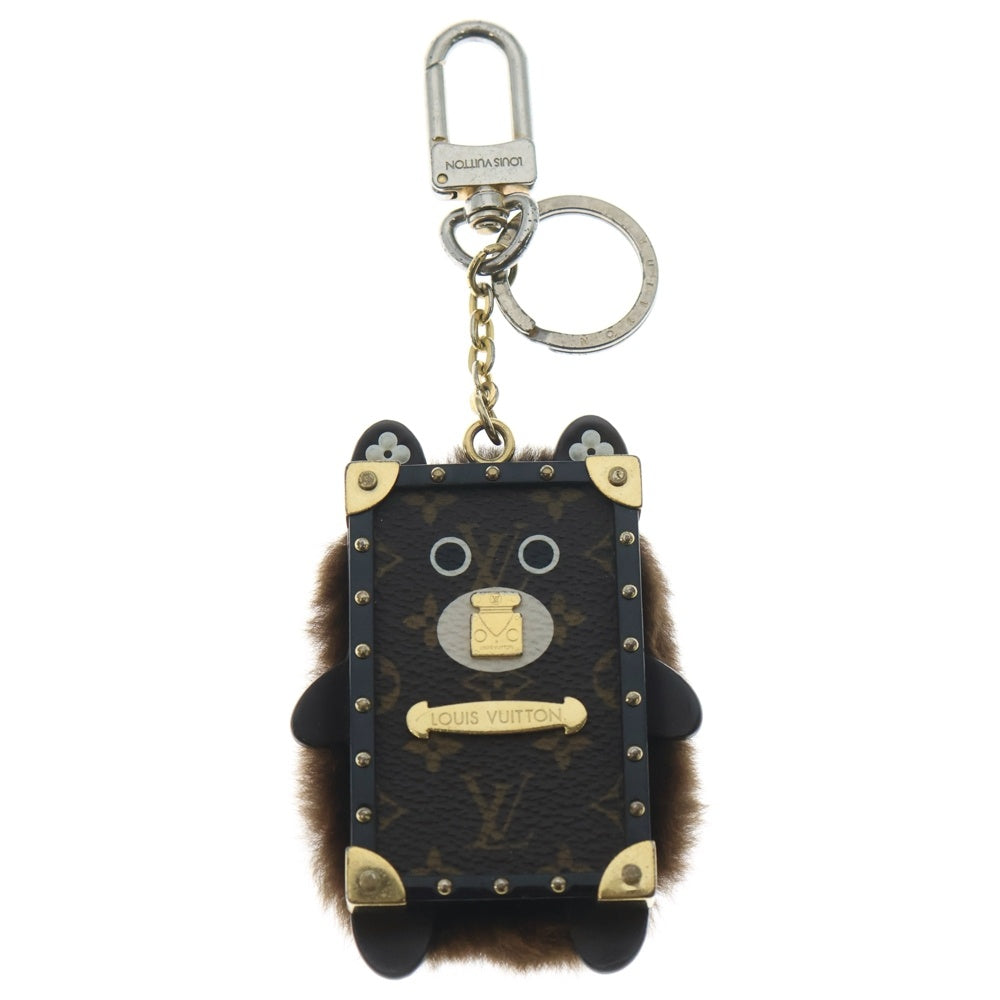 LOUIS VUITTON(ルイヴィトン) モノグラムキャンバス ビジューサック ワイルドファー キーホルダー チャーム ブラウン M68451